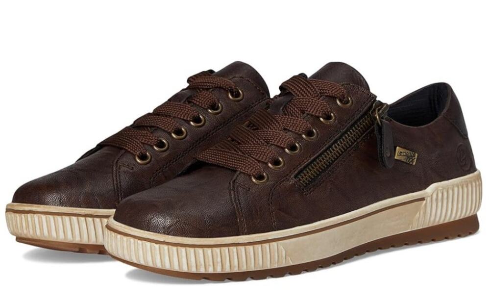Rieker Womens Maditta 00 Casual Low Sneakers Size 6 EU 37 Brown Leather NIB